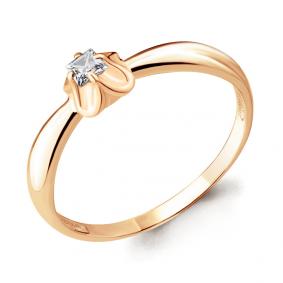 Золотое кольцо AQUAMARINE 68168 с фианитом 68168 фото