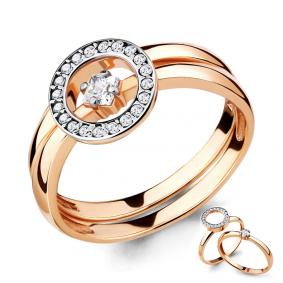 Золотое кольцо-трансформер Аквамарин с фианитом 68230А 68230А фото