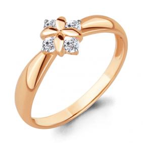 Золотое кольцо AQUAMARINE 68236 с фианитом 68236 фото