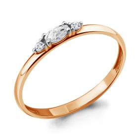 Золотое кольцо AQUAMARINE 68259 с фианитом 68259 фото