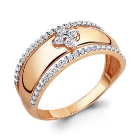 Золотое кольцо AQUAMARINE 68263А с фианитом 68263А фото