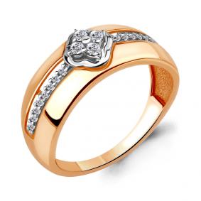 Золотое кольцо AQUAMARINE 68264А с фианитом 68264А фото