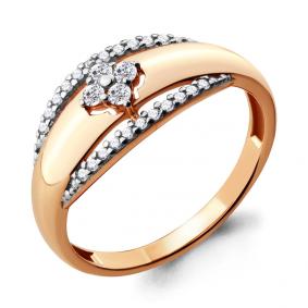 Золотое кольцо AQUAMARINE 68266А с фианитом 68266А фото