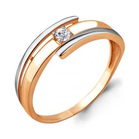 Золотое кольцо AQUAMARINE 68271 с фианитом 68271 фото