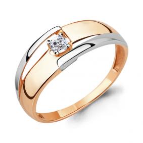 Золотое кольцо AQUAMARINE 68278 с фианитом 68278 фото