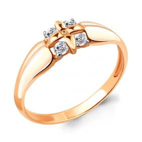 Золотое кольцо AQUAMARINE 68280 с фианитом 68280 фото