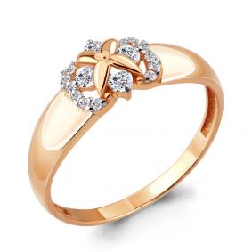 Золотое кольцо AQUAMARINE 68288А с фианитом 68288А фото