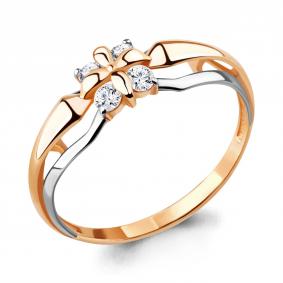 Золотое кольцо AQUAMARINE 68312 с фианитом 68312 фото