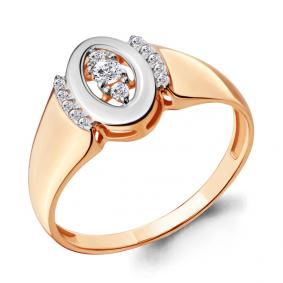 Золотое кольцо AQUAMARINE 68319А с фианитом 68319А фото