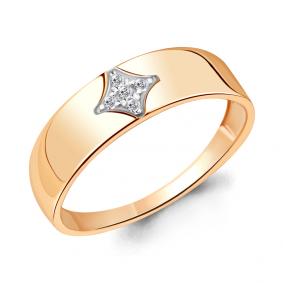 Золотое кольцо AQUAMARINE 68418 с фианитом 68418 фото