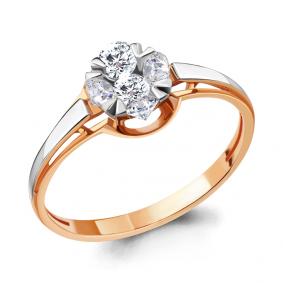 Золотое кольцо AQUAMARINE 68516А с фианитом 68516А фото