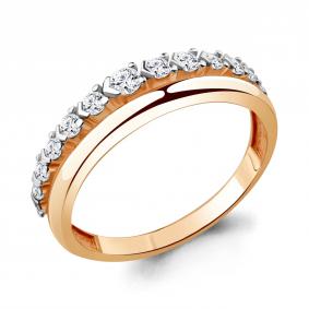 Золотое кольцо AQUAMARINE 68571А с фианитом 68571А фото