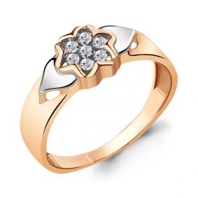 Золотое кольцо AQUAMARINE 68595А с фианитом 68595А фото