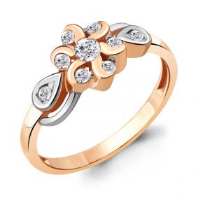 Золотое кольцо AQUAMARINE 68600А с фианитом 68600А фото