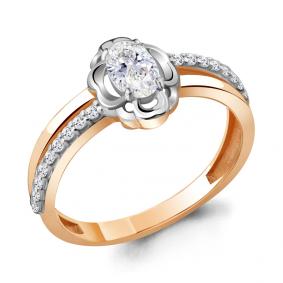 Золотое кольцо AQUAMARINE 68646А с фианитом 68646А фото