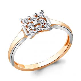 Золотое кольцо AQUAMARINE 68688А с фианитом 68688А фото