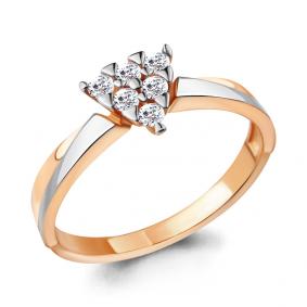 Золотое кольцо AQUAMARINE 68689А с фианитом 68689А фото