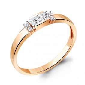 Золотое кольцо AQUAMARINE 68697 с фианитом 68697 фото