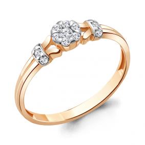 Золотое кольцо AQUAMARINE 68720А с фианитом 68720А фото