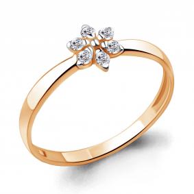 Золотое кольцо AQUAMARINE 68728А с фианитом 68728А фото