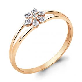 Золотое кольцо AQUAMARINE 68729А с фианитом 68729А фото