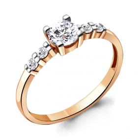 Золотое кольцо AQUAMARINE 68817 с Swarovski 68817 фото