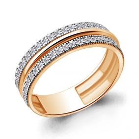 Золотое кольцо AQUAMARINE 68840А с фианитом 68840А фото