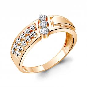 Золотое кольцо AQUAMARINE 68849 с фианитом 68849 фото