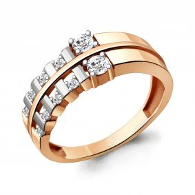 Золотое кольцо AQUAMARINE 68863А с фианитом 68863А фото