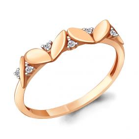 Золотое кольцо AQUAMARINE 68865А с фианитом 68865А фото