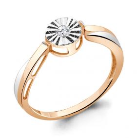 Золотое кольцо AQUAMARINE 68971 с фианитом 68971 фото