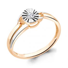 Золотое кольцо AQUAMARINE 68973 с фианитом 68973 фото