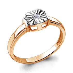 Золотое кольцо AQUAMARINE 68975 с фианитом 68975 фото