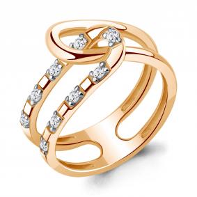 Золотое кольцо AQUAMARINE 69695А с фианитом 69695А фото