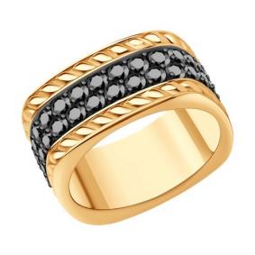 Золотое кольцо SOKOLOV 7010110 с чёрным бриллиантом 7010110 фото