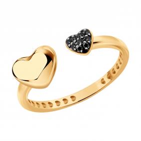 Золотое кольцо SOKOLOV 7010159 с чёрным бриллиантом 7010159 фото
