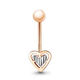 Золотой пирсинг в пупок AQUAMARINE 70207 70207 фото