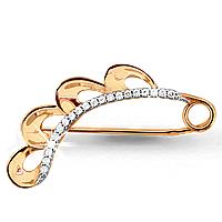 Золотая булавка AQUAMARINE 70494 с фианитом 70494 фото