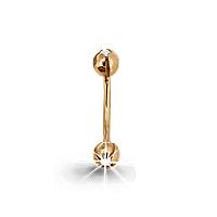 Золотой пирсинг в пупок AQUAMARINE с фианитом 70501А 70501А фото