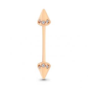 Золотой пирсинг в бровь AQUAMARINE с фианитом 70506А 70506А фото