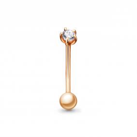 Золотой пирсинг в пупок AQUAMARINE с фианитом 70511А 70511А фото