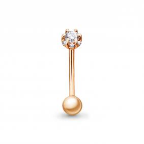 Золотой пирсинг в пупок AQUAMARINE с фианитом 70512А 70512А фото