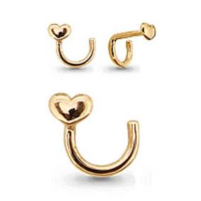 Золотой пирсинг в нос Аквамарин 70518 70518 фото