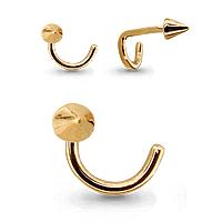 Золотой пирсинг в нос AQUAMARINE 70519 70519 фото