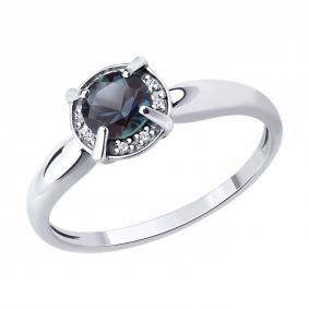 Золотое кольцо SOKOLOV 71-00336-3 с бриллиантом и александритом 71-00336-3 фото