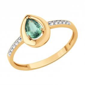 Золотое кольцо SOKOLOV 71-00345 с топазом и сапфиром 71-00345 фото