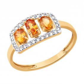 Золотое кольцо SOKOLOV 71-00347 с топазом и сапфиром 71-00347 фото