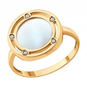 Золотое кольцо SOKOLOV 71-00403 с бриллиантом и перламутром 71-00403 фото