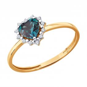 Золотое кольцо SOKOLOV 71-00406 с бриллиантом и александритом 71-00406 фото