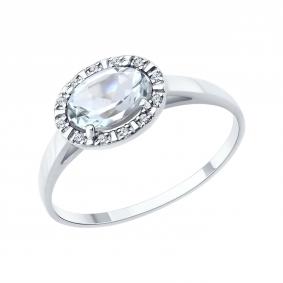 Золотое кольцо SOKOLOV 71-00408-3 с бриллиантом и горным хрусталём 71-00408-3 фото